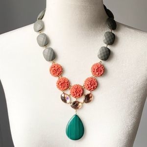 David Aubrey jewel floral pendant necklace